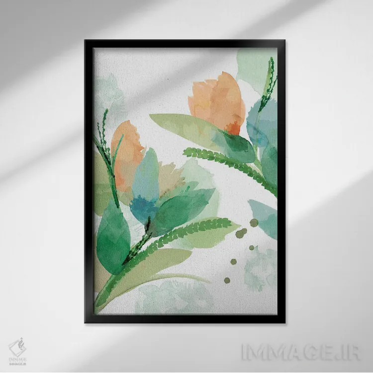 تابلو مینیمال شکوفایی بهار ۲ اثر فلورا کوتا - نمای قابدار مشکی