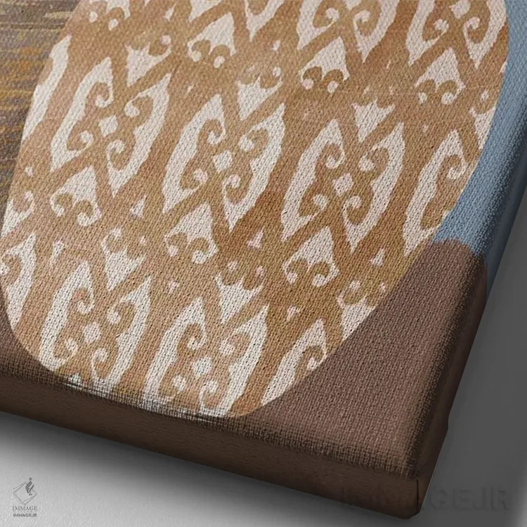 تابلو مینیمال طبیعت بی جان بوهو ۱ اثر فلورا کوتا - نمای نزدیک بافت بوم