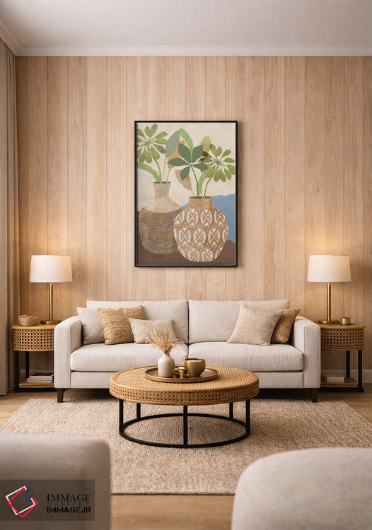 تابلو مینیمال طبیعت بی جان بوهو ۱ اثر فلورا کوتا - D1B