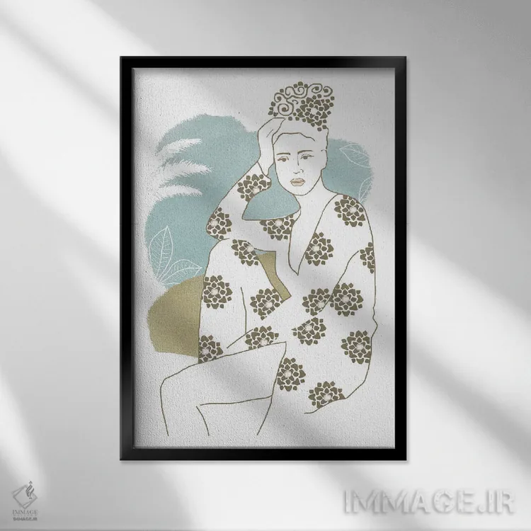 تابلو مینیمال کپ استرل ۲ اثر فلورا کوتا - نمای قابدار مشکی