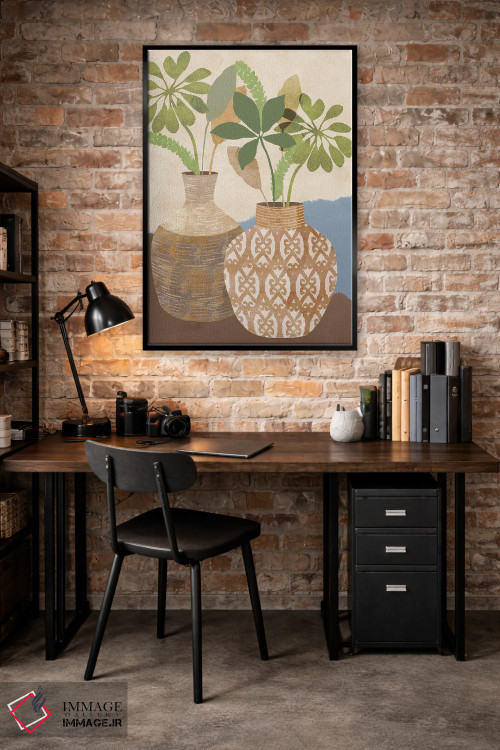 تابلو مینیمال طبیعت بی جان بوهو ۱ اثر فلورا کوتا - D5B