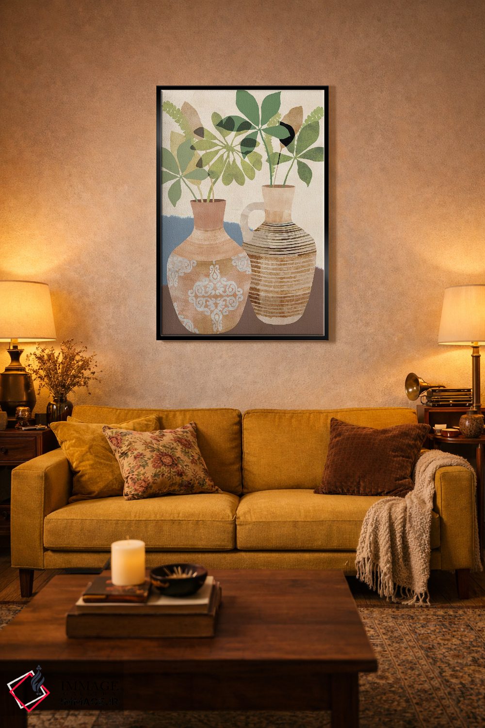 تابلو مینیمال طبیعت بی جان بوهو ۲ اثر فلورا کوتا - D4B