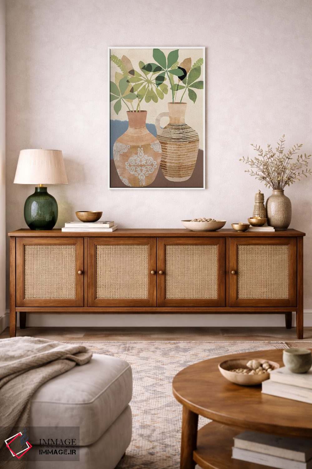 تابلو مینیمال طبیعت بی جان بوهو ۲ اثر فلورا کوتا - D3W