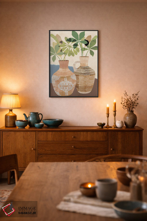 تابلو مینیمال طبیعت بی جان بوهو ۲ اثر فلورا کوتا - D6B