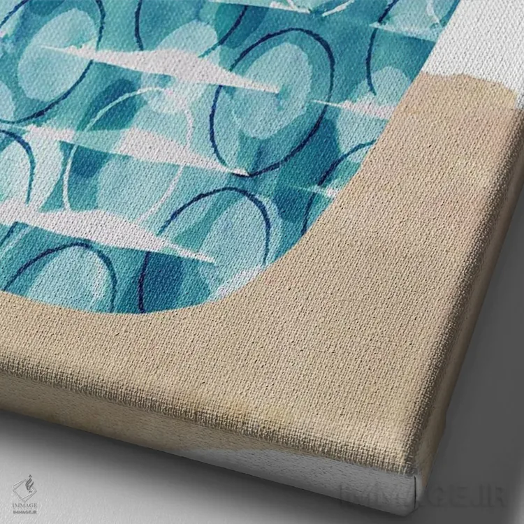 تابلو دکوراتیو ظرف تزئینی رنگارنگ ۳ اثر فلورا کوتا - نمای نزدیک بافت بوم