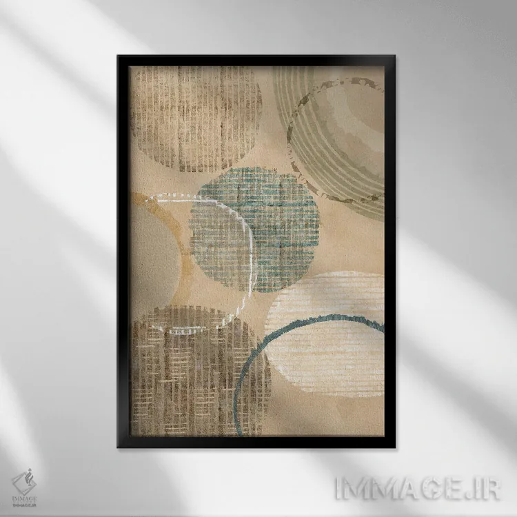 تابلو مینیمال سبدهای بافته شده ۱ اثر فلورا کوتا - نمای قابدار مشکی