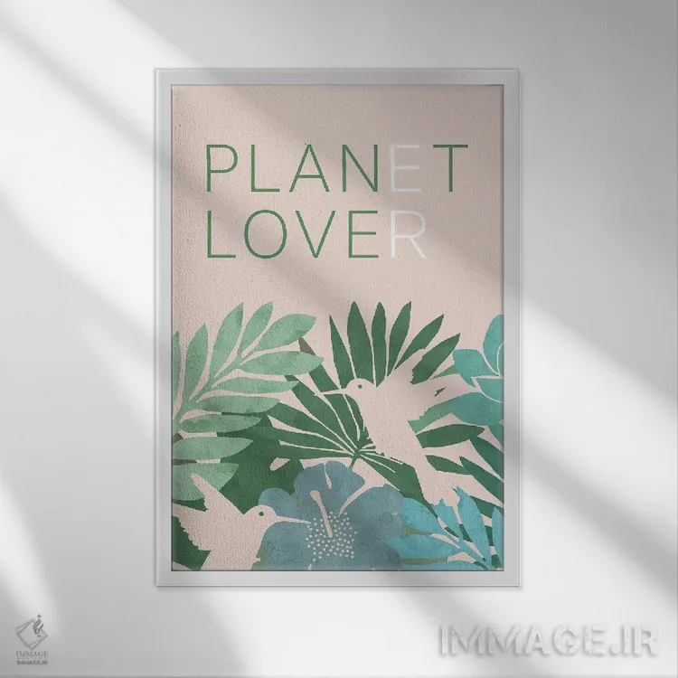 تابلو دکوراتیو دوستدار سیاره مان ۱ اثر فلورا کوتا - نمای قابدار سفید