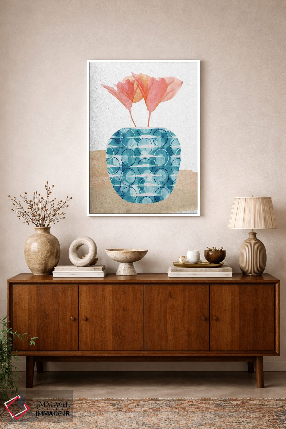 تابلو دکوراتیو ظرف تزئینی رنگارنگ ۳ اثر فلورا کوتا - D1W