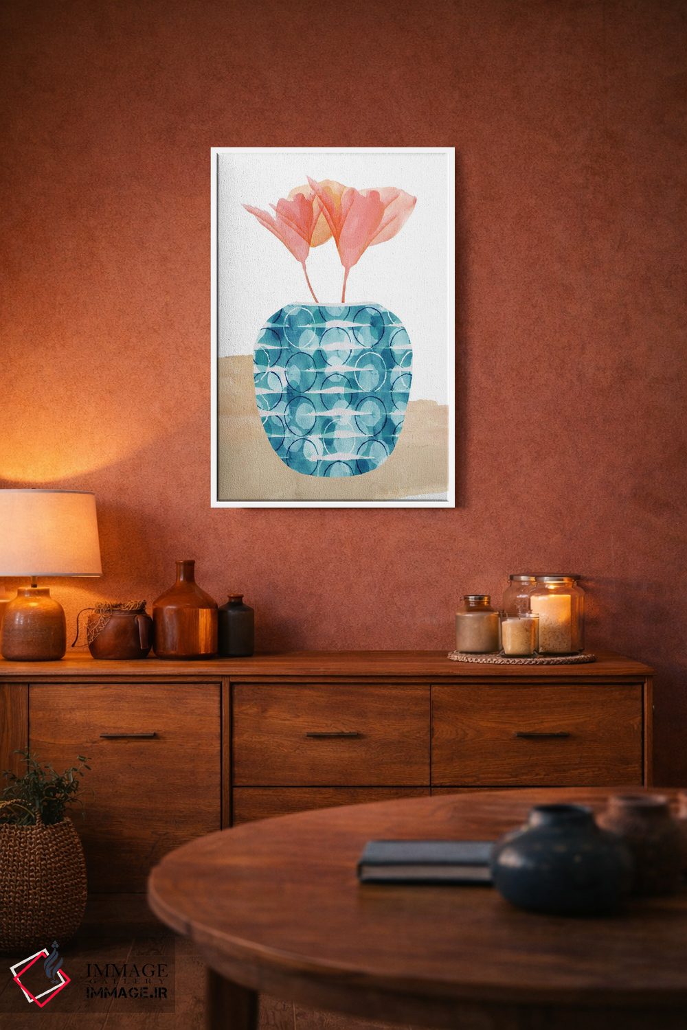 تابلو دکوراتیو ظرف تزئینی رنگارنگ ۳ اثر فلورا کوتا - D4W