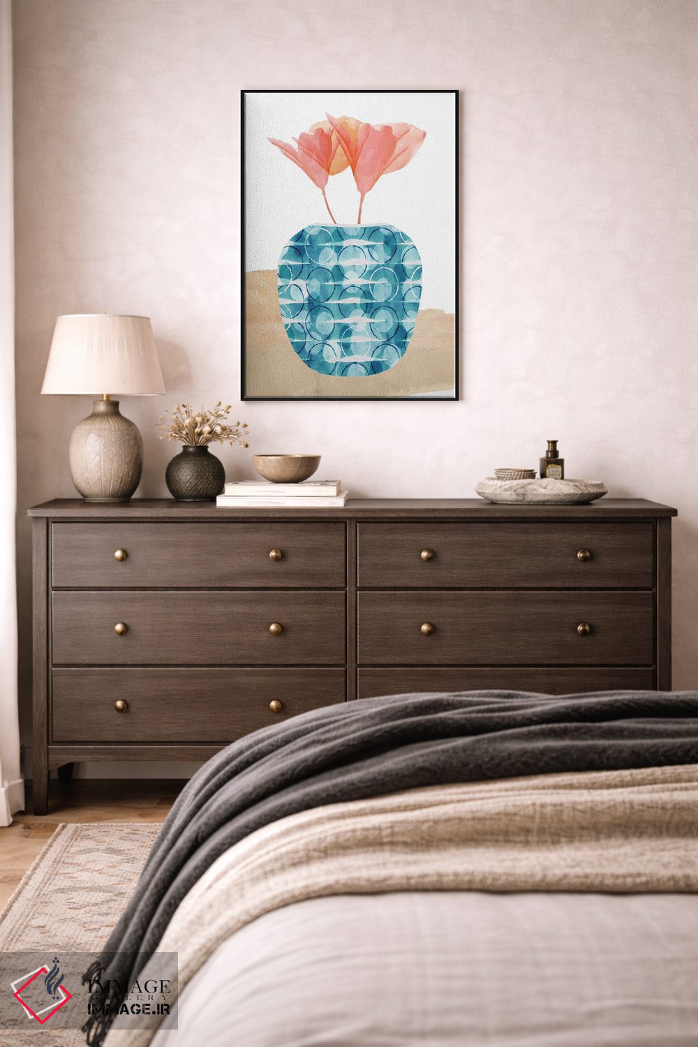 تابلو دکوراتیو ظرف تزئینی رنگارنگ ۳ اثر فلورا کوتا - D5B