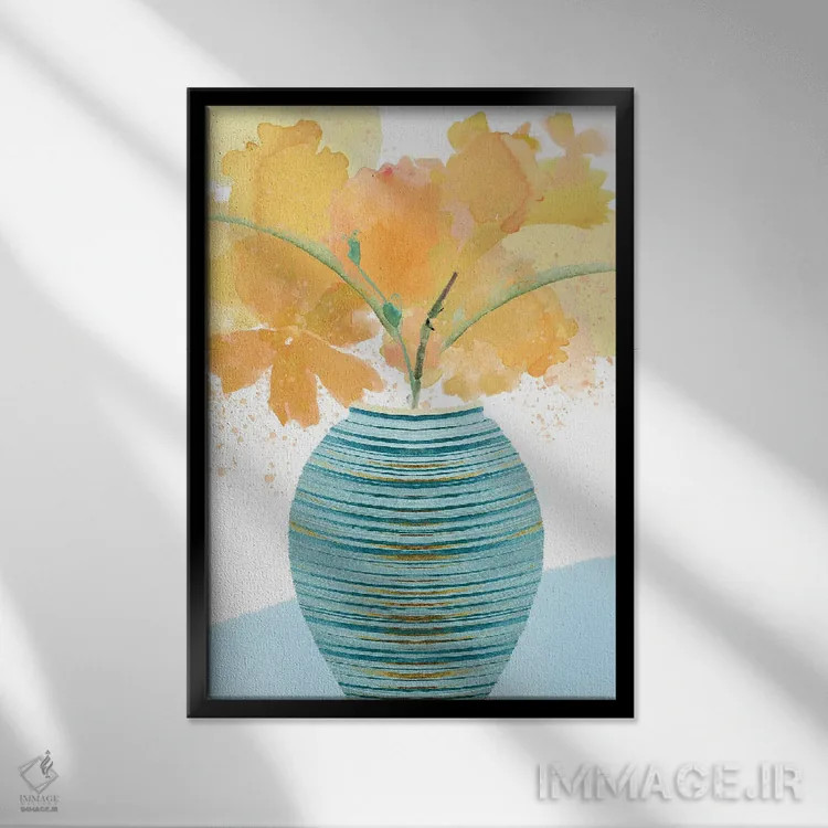 تابلو دکوراتیو طبیعت بی جان پرطراوت ۱ اثر فلورا کوتا - نمای قابدار مشکی