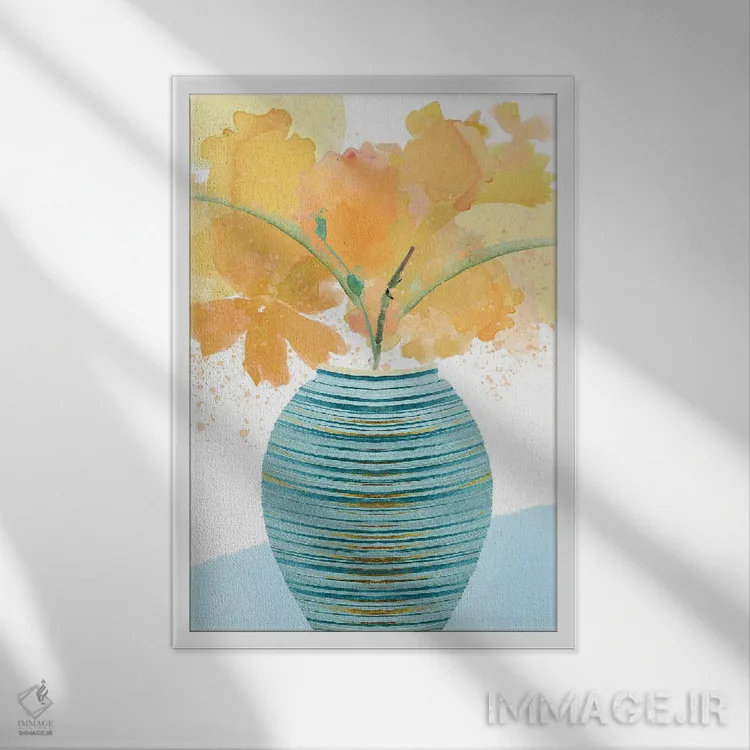 تابلو دکوراتیو طبیعت بی جان پرطراوت ۱ اثر فلورا کوتا - نمای قابدار سفید