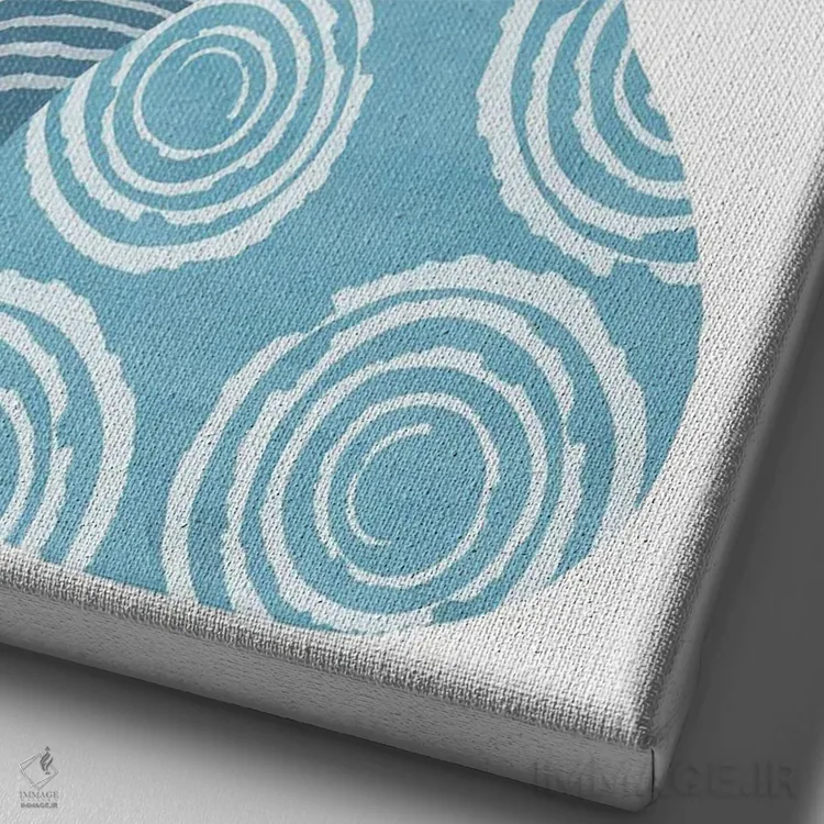 تابلو دکوراتیو ظروف تزئینی آبی ۲ اثر فلورا کوتا - نمای نزدیک بافت بوم