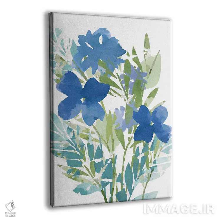 تابلو مدرن خشخاش های آبی ۱ اثر فلورا کوتا - نمای پرسپکتیو محصول