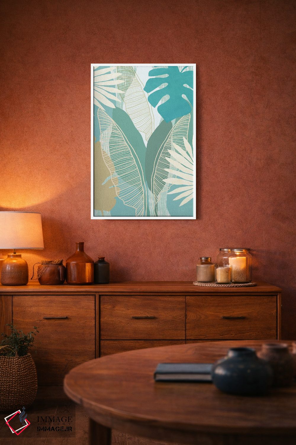 تابلو مینیمال آبی گرمسیری ۳ اثر فلورا کوتا - D3W