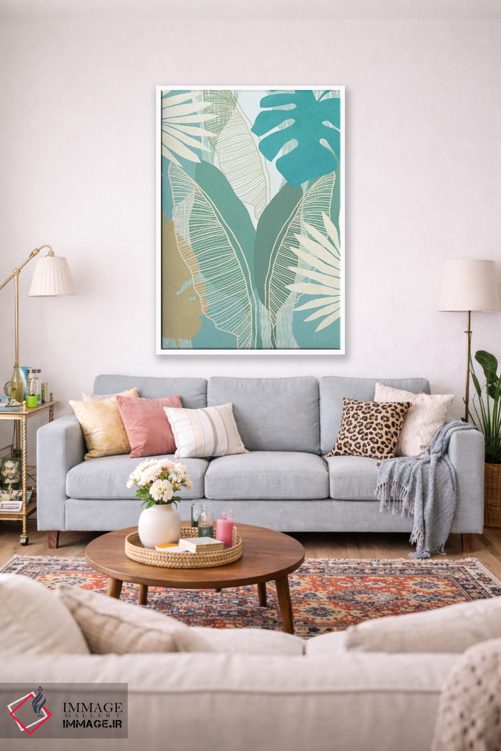 تابلو مینیمال آبی گرمسیری ۳ اثر فلورا کوتا - D1W