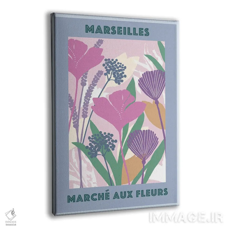 تابلو مدرن بازار گل ۳ اثر فلورا کوتا - نمای پرسپکتیو محصول
