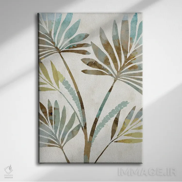 تابلو مدرن سایه برگ ها ۲ اثر فلورا کوتا - نمای روبهرو روی دیوار
