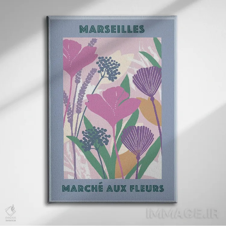 تابلو مدرن بازار گل ۳ اثر فلورا کوتا - نمای روبهرو روی دیوار