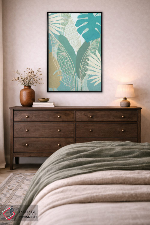 تابلو مینیمال آبی گرمسیری ۳ اثر فلورا کوتا - D4B