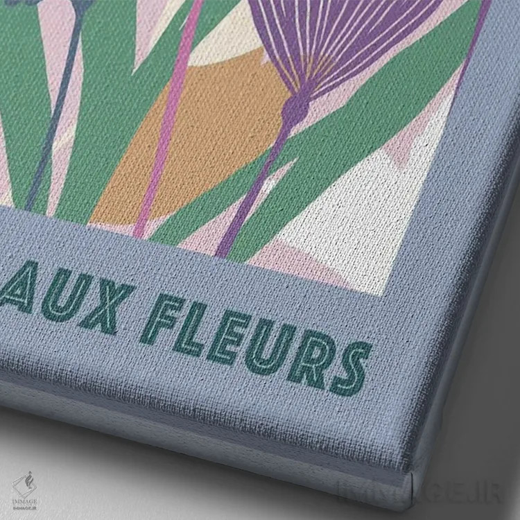 تابلو مدرن بازار گل ۳ اثر فلورا کوتا - نمای نزدیک بافت بوم