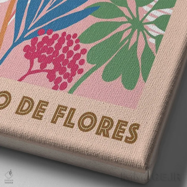 تابلو مدرن بازار گل ۱ اثر فلورا کوتا - نمای نزدیک بافت بوم