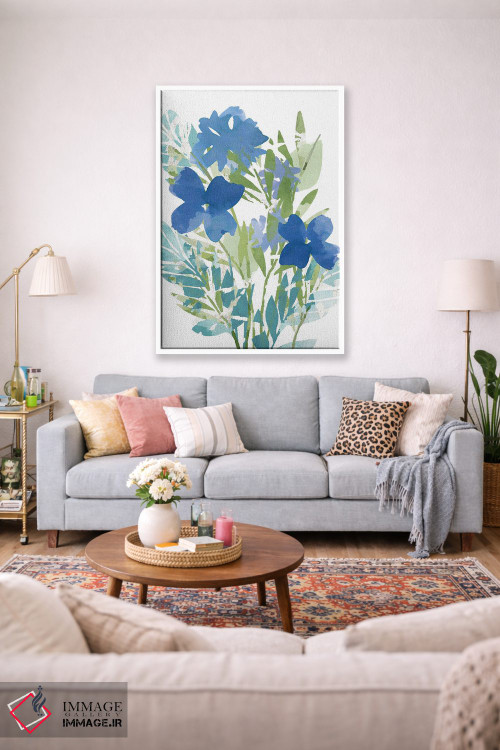 تابلو مدرن خشخاش های آبی ۱ اثر فلورا کوتا - D1W