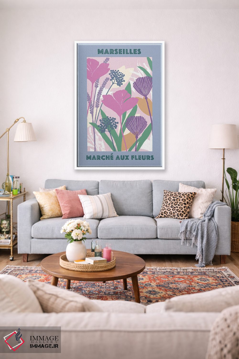 تابلو مدرن بازار گل ۳ اثر فلورا کوتا - D1W
