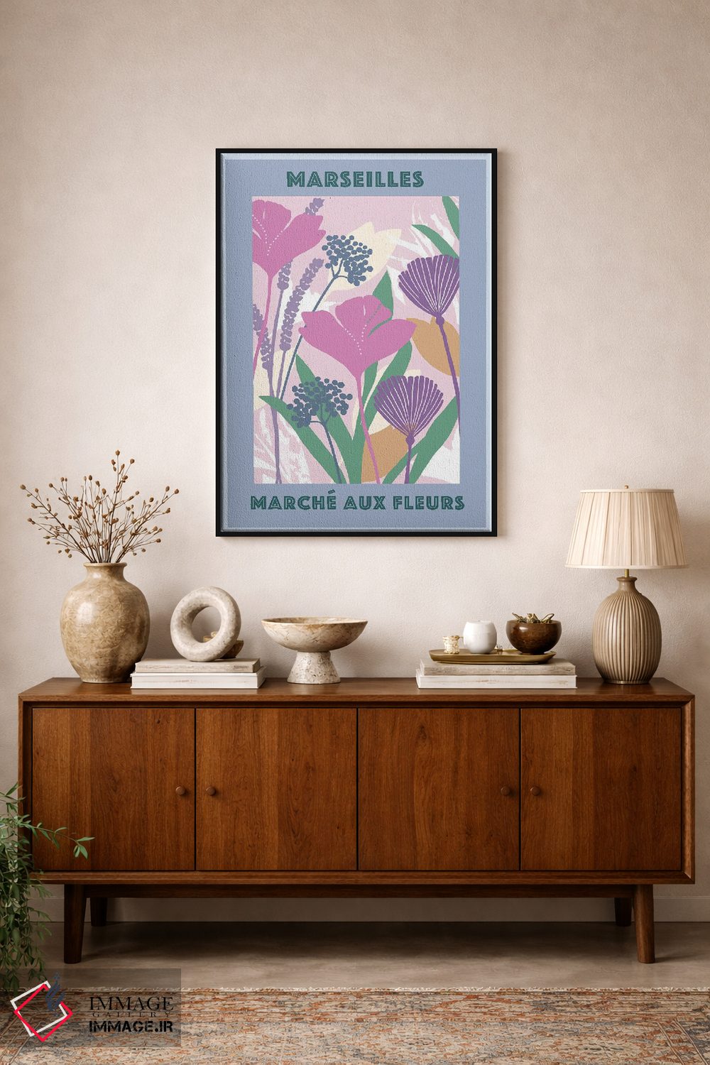 تابلو مدرن بازار گل ۳ اثر فلورا کوتا - D2B