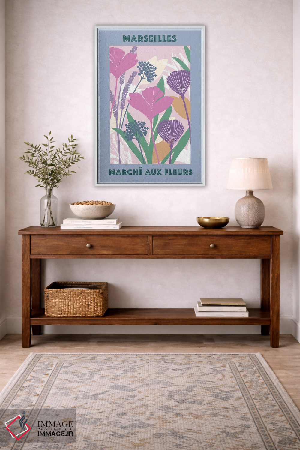 تابلو مدرن بازار گل ۳ اثر فلورا کوتا - D3W