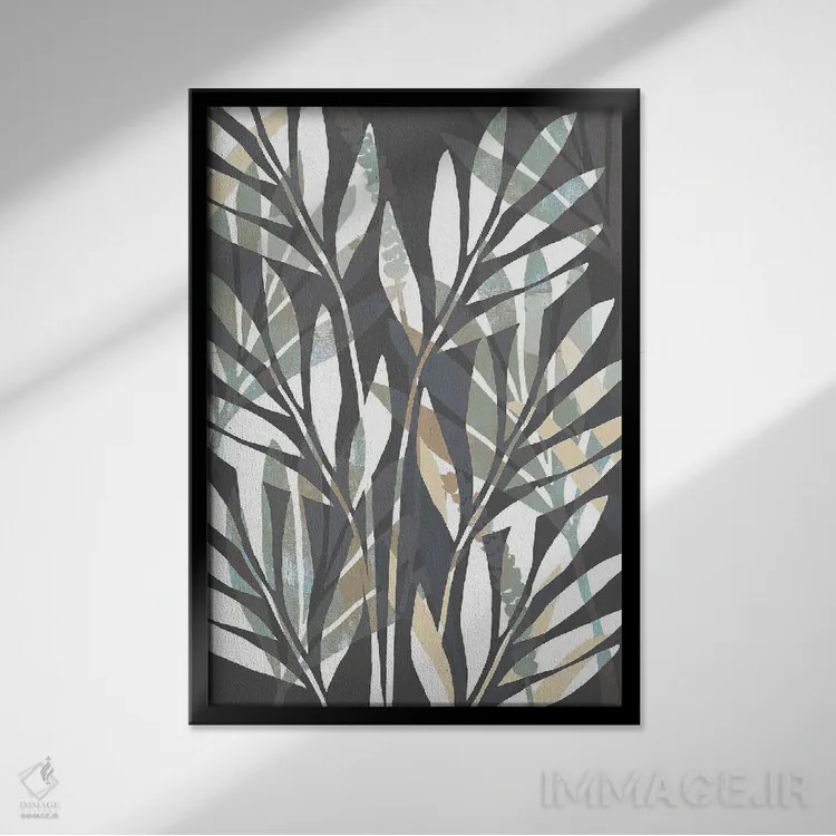 تابلو مدرن پالمیراس ۲ اثر فلورا کوتا - نمای قابدار مشکی