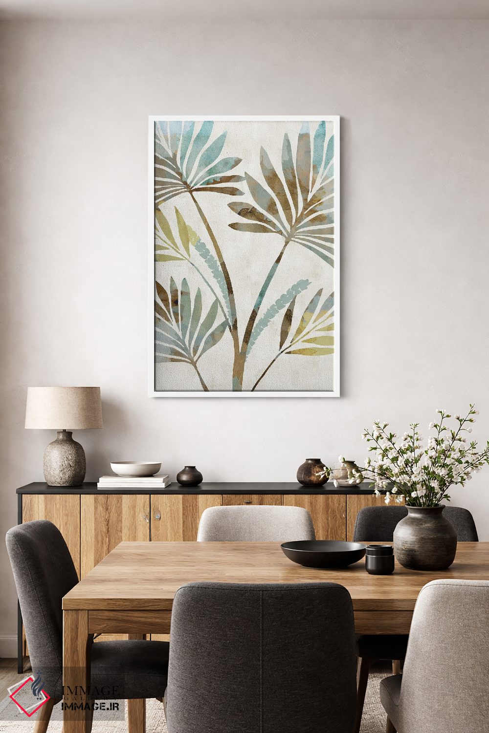 تابلو مدرن سایه برگ ها ۲ اثر فلورا کوتا - D3W