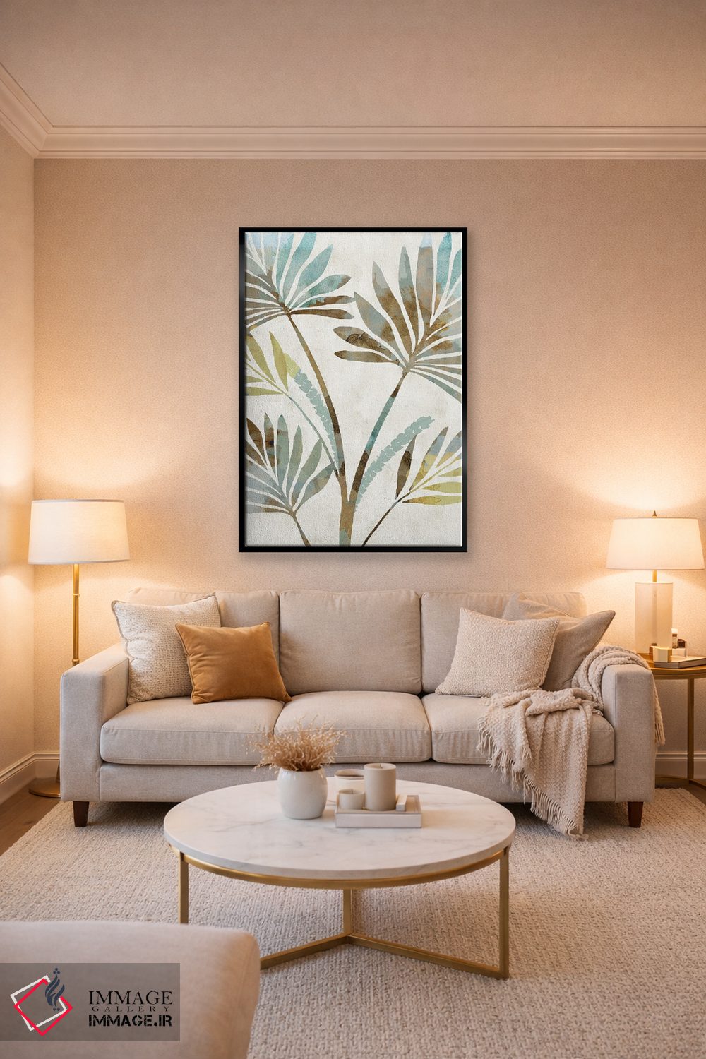 تابلو مدرن سایه برگ ها ۲ اثر فلورا کوتا - D4B