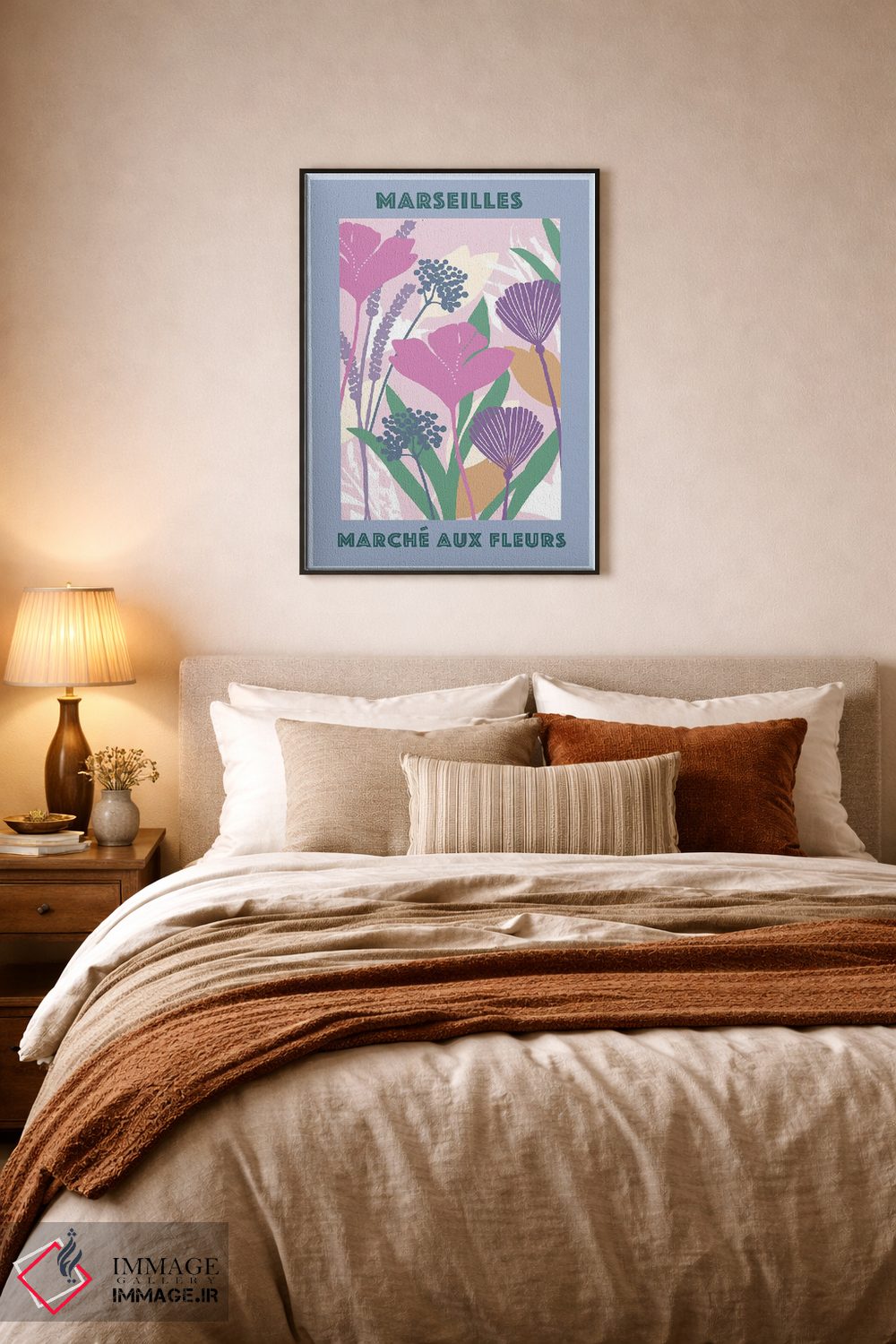 تابلو مدرن بازار گل ۳ اثر فلورا کوتا - D6B