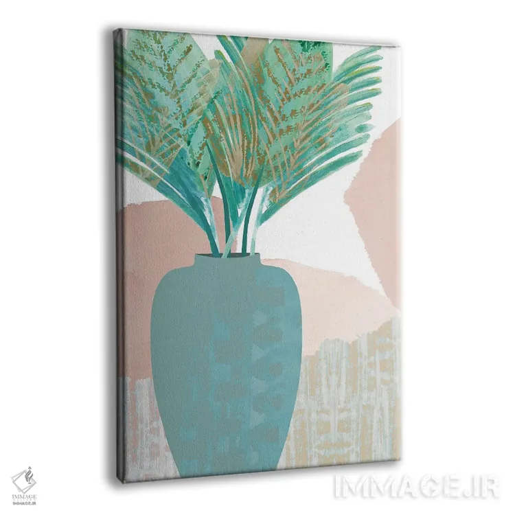 تابلو دکوراتیو نخل سبزآبی ۲ اثر فلورا کوتا - نمای پرسپکتیو محصول