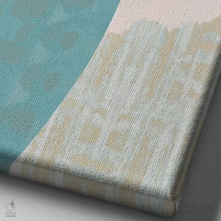 تابلو دکوراتیو نخل سبزآبی ۲ اثر فلورا کوتا - نمای نزدیک بافت بوم