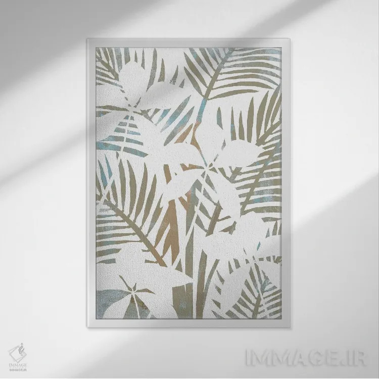 تابلو مدرن پالمیراس ۴ اثر فلورا کوتا - نمای قابدار سفید