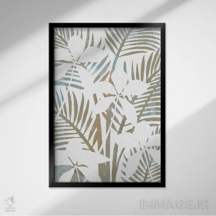 تابلو مدرن پالمیراس ۴ اثر فلورا کوتا - نمای قابدار مشکی