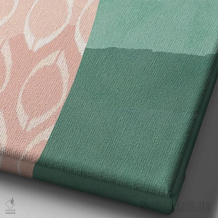 تابلو دکوراتیو گلدان نخل رنگارنگ I اثر فلورا کوتا - نمای نزدیک بافت بوم