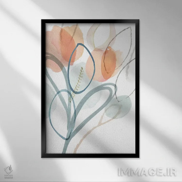 تابلو مینیمال آنجلین IV اثر فلورا کوتا - نمای قابدار مشکی