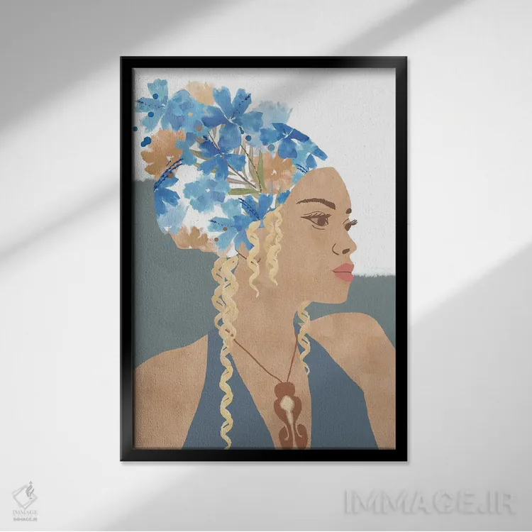 تابلو دکوراتیو مایا در شکوفه اثر فلورا کوتا - نمای قابدار مشکی