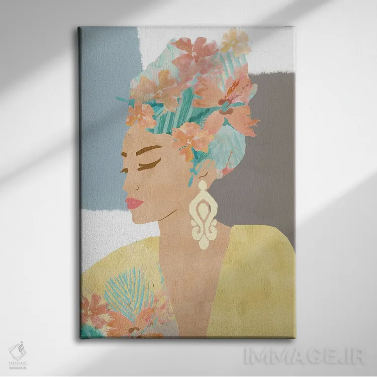 تابلو دکوراتیو نینا در شکوفه اثر فلورا کوتا - نمای روبهرو روی دیوار