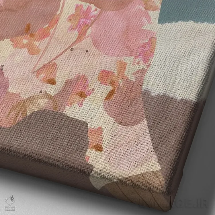 تابلو دکوراتیو بانوی گل سفالی I اثر فلورا کوتا - نمای نزدیک بافت بوم