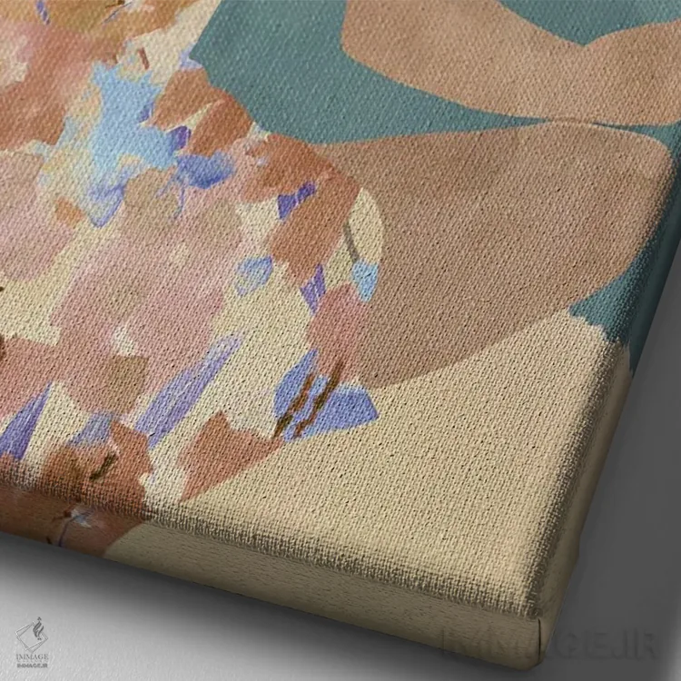 تابلو دکوراتیو بانوی گل سفالی II اثر فلورا کوتا - نمای نزدیک بافت بوم