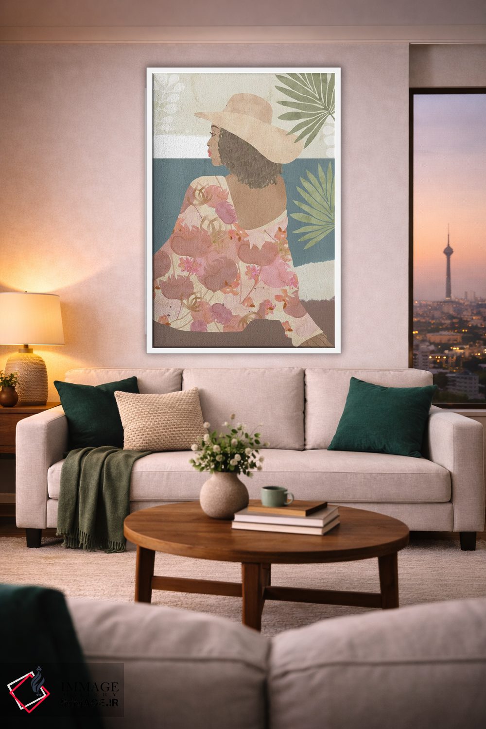 تابلو دکوراتیو بانوی گل سفالی I اثر فلورا کوتا - D1W