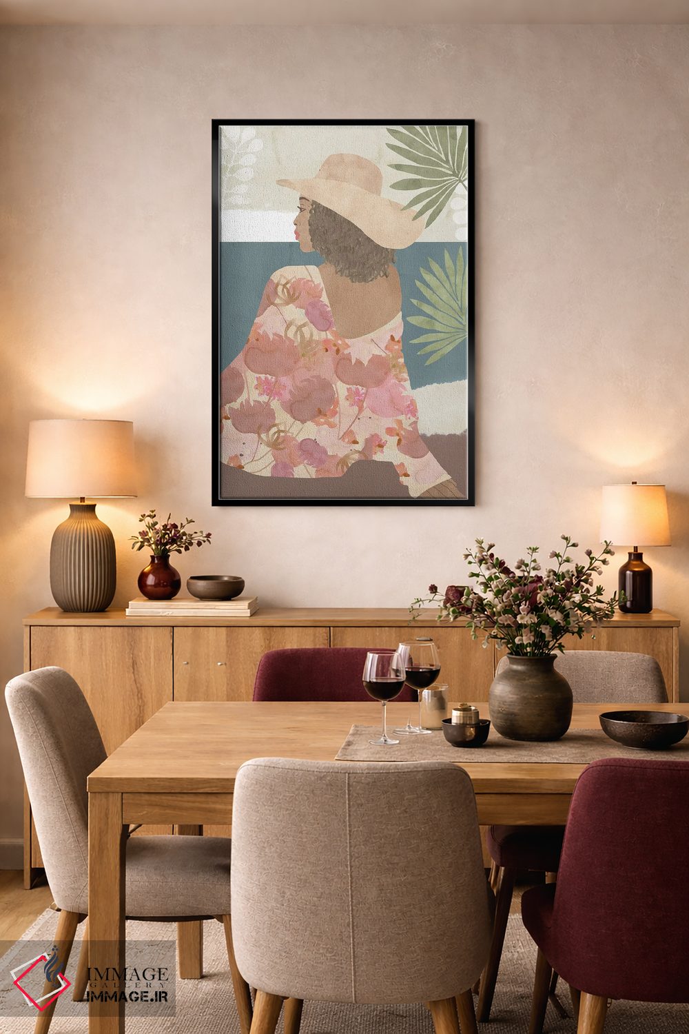 تابلو دکوراتیو بانوی گل سفالی I اثر فلورا کوتا - D4B