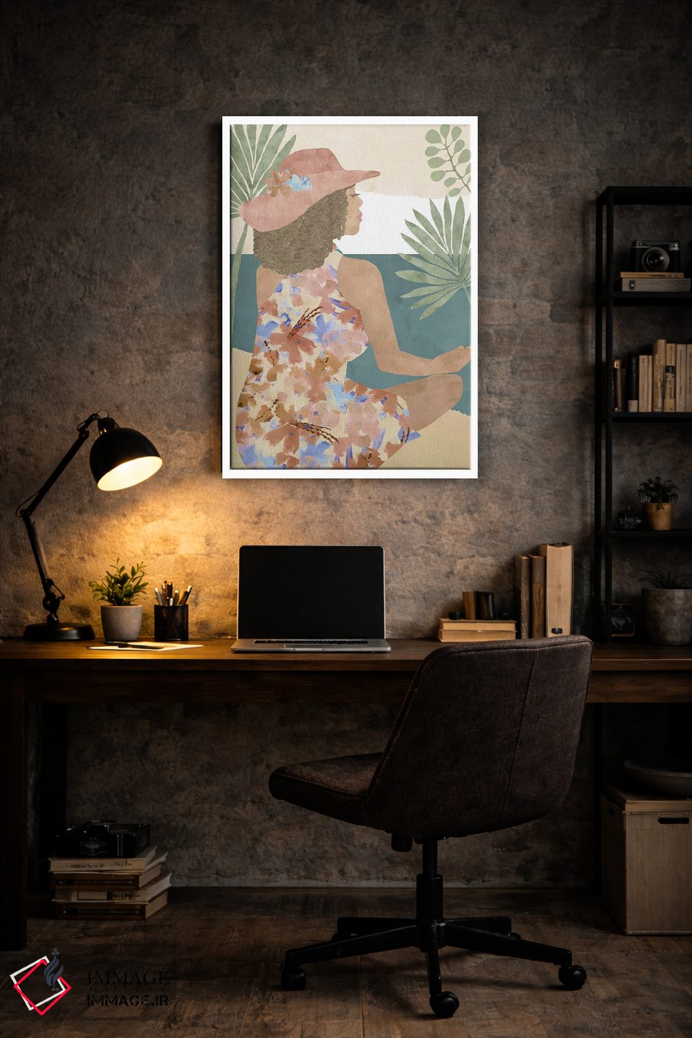 تابلو دکوراتیو بانوی گل سفالی II اثر فلورا کوتا - D5W