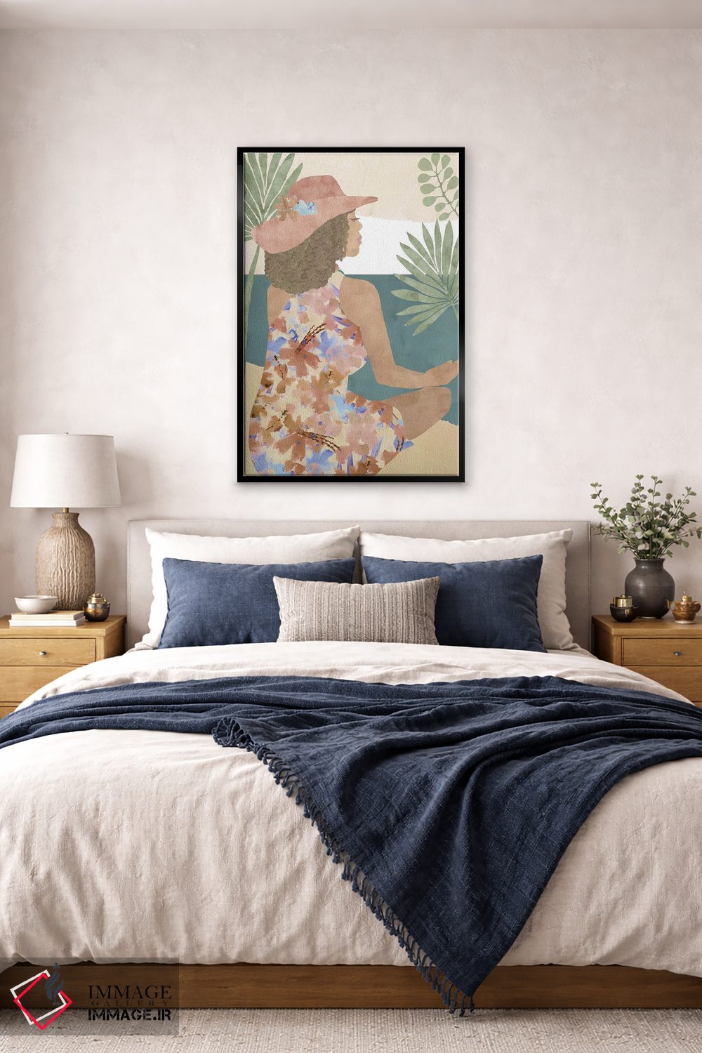 تابلو دکوراتیو بانوی گل سفالی II اثر فلورا کوتا - D6B