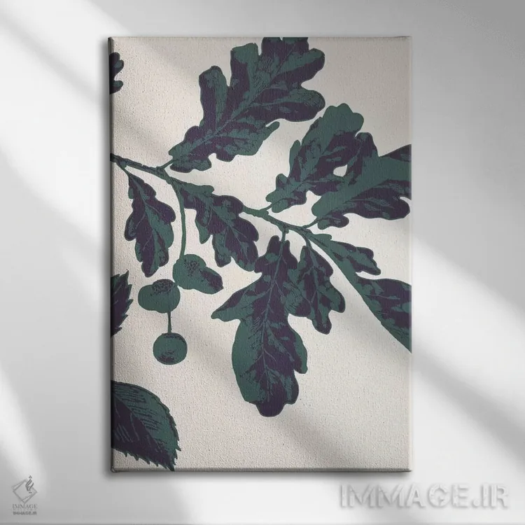 تابلو دکوراتیو شاخه بلوط اثر فایو بای فایو کالکتیو - نمای روبهرو روی دیوار