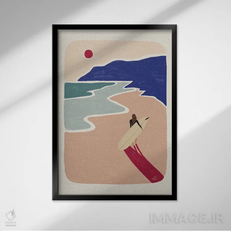 تابلو مینیمال کشاندن اثر فابیان لاواتر - نمای قابدار مشکی